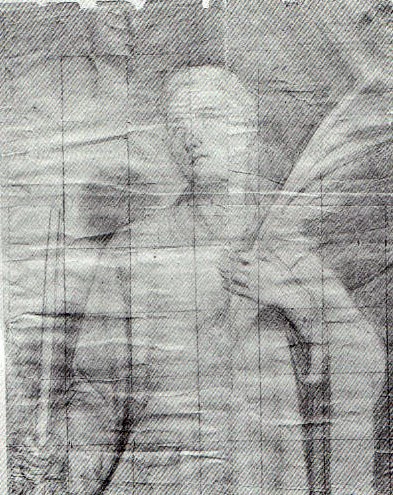Figura di santa - 1871, carboncino su carta cm. 80x61, coll. privata